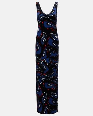 Dries Van Noten Debant Printed Cotton-Blend Maxi Dress - Blue