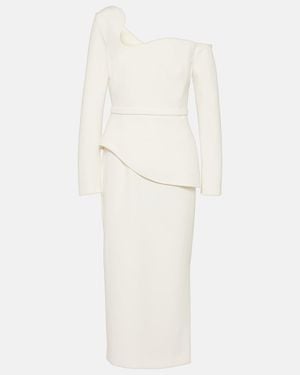Safiyaa Bridal Asymmetric Midi Dress - White