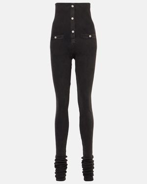 The Attico Cotton-Blend Leggings - Black