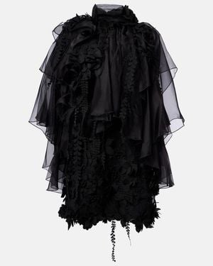 Zimmermann Hypnotic Floral-Applique Minidress - Black