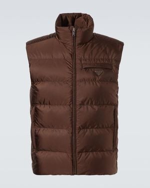 Prada Re-Nylon Down Vest - Brown