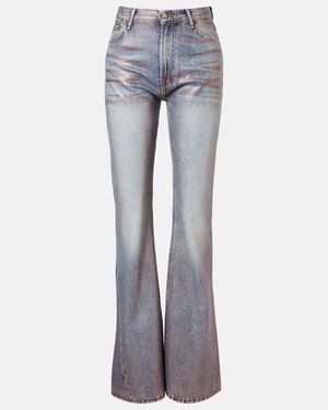 Acne Studios 2025F Coated Bootcut Jeans - Blue