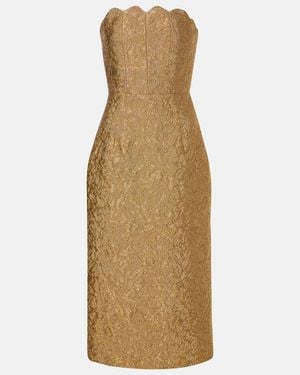 Markarian Marcella Floral Brocade Cocktail Dress - Natural