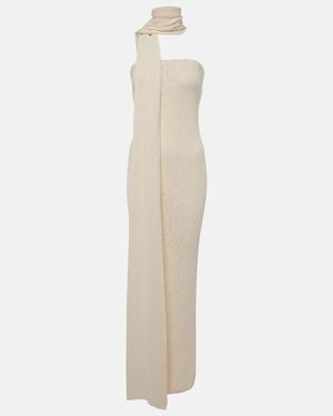 Magda Butrym Scarf-Detail Linen And Cotton Maxi Dress - White
