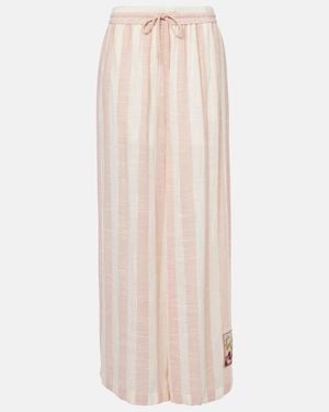 Zimmermann Acacia Striped Wide-Leg Trousers - Natural
