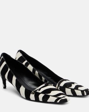 KHAITE Celia 50 Zebra-Print Calf Hair Court Shoes - Black