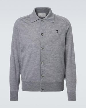 Ami Paris Cardigan Aus Wolle - Grau