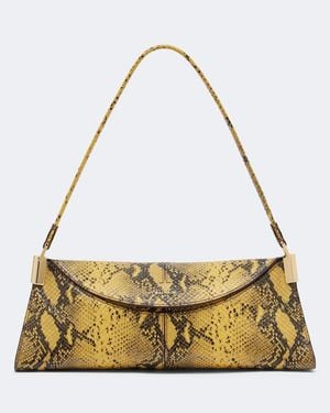 Balmain 64-83 Small Snake-Effect Leather Shoulder Bag - Metallic