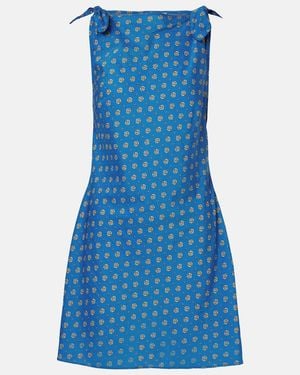 Doen Minikleid Maltina Aus Baumwolle Und Seide - Blau