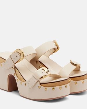 Zimmermann Alight Studded Leather Platform Sandals - Natural