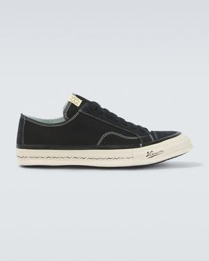 Visvim Nolan Suede-Trimmed Canvas Sneakers - Black