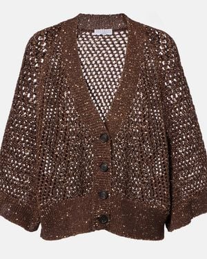 Brunello Cucinelli Cardigan Mit Pailletten - Braun