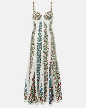 FARM Rio Floral Linen-Blend Maxi Dress - White