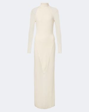 Alaïa Semi-Sheer Jersey Maxi Dress - White