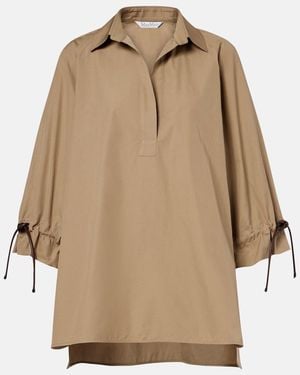 Max Mara Adorni Cotton Poplin Shirt - Natural