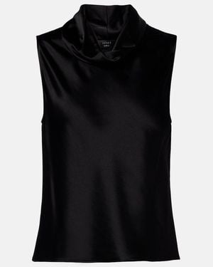 Leset Barb Satin Top - Black