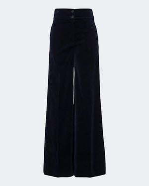 Altuzarra Rudy Cotton-Blend Velvet Wide-Leg Trousers - Blue