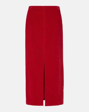 Brunello Cucinelli Cotton Midi Skirt - Red
