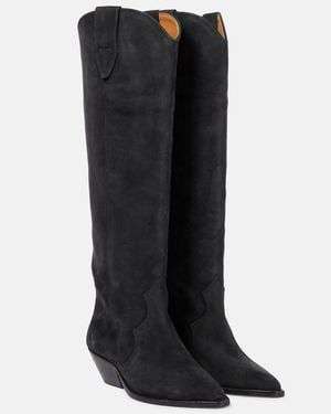 Isabel Marant Denvee Suede Knee-High Boots - Black