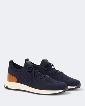 Tod's Calzino Leather-Trimmed Trainers - Blue