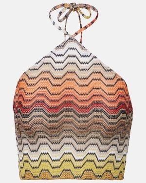 Missoni Wave Halterneck Lame Top - Grey