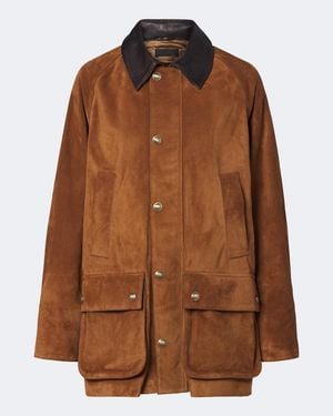 Nili Lotan Jacke Kedem Aus Veloursleder - Braun