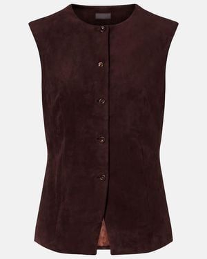 Stouls Suede Casino Vest - Brown