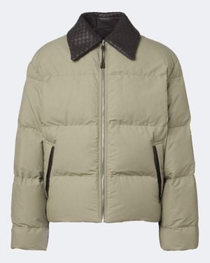 Bottega Veneta Intrecciato Cotton-Blend Down Jacket - Green