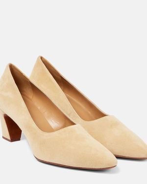 The Row Marta 65 Suede Court Shoes - Natural