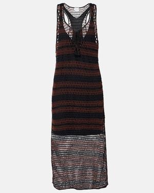 Anna Kosturova Pimento Striped Cotton Minidress - Black