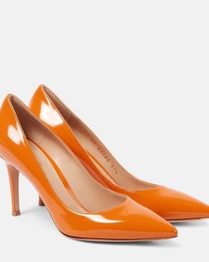 Gianvito Rossi Ladies 85 Mm Leather Court Shoes, Brand Size 37.5 Us - Orange