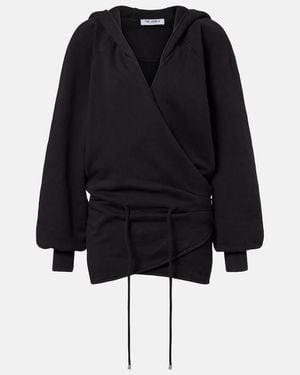 The Attico Cotton Jersey Sweatshirt Dress - Black