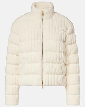 Moncler Wool And Cashmere Down Jacket - Natural