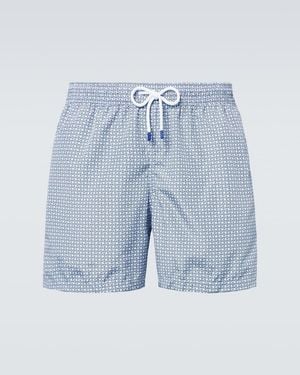 Fedeli Madeira Printed Swim Trunks - Blue