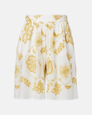 Eres Chandra Embroidered Cotton-Blend Bermuda Shorts - Metallic