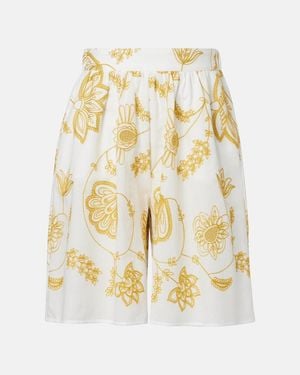 Eres Chandra Embroidered Cotton-Blend Bermuda Shorts - Metallic