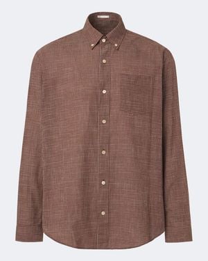 The Row Pompeo Checked Cotton Flannel Shirt - Brown
