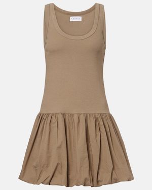 Velvet Isla Cotton-Blend Poplin Minidress - Brown