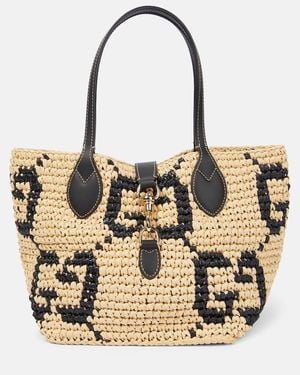 Gucci Bolso Cesta Summer Medium Con Piel - Metálico