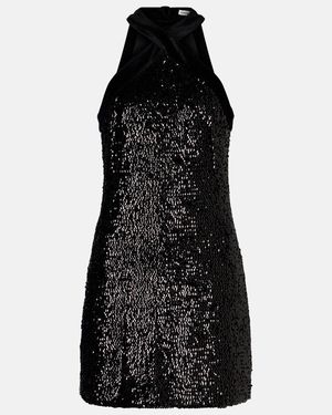 Jonathan Simkhai Isla Sequined Halterneck Minidress - Black