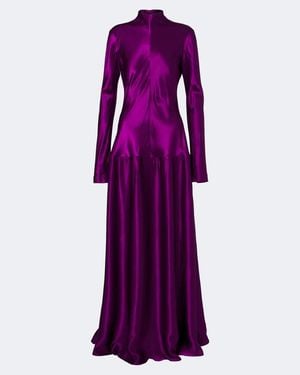 FFORME Satin Maxi Dress - Purple