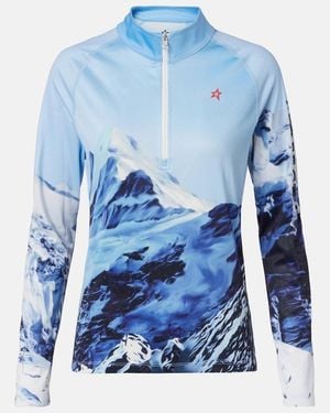 Perfect Moment Printed Ski Top - Blue