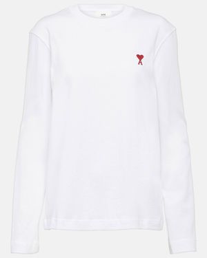 Ami Paris Ami De Cour Cotton Jersey T-Shirt - White