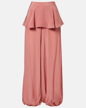 Adriana Degreas Solid Peplum Balloon Trousers - Pink