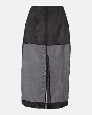 Frankie Shop Peri Silk-Blend Midi Skirt - Gray