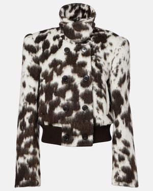 Dries Van Noten Animal-Printed Wool-Blend Jacket - Black