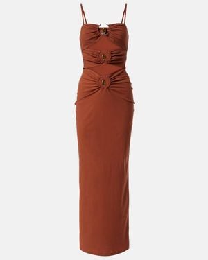 Christopher Esber Pierced Orbit Cutout Jersey Maxi Dress - Red