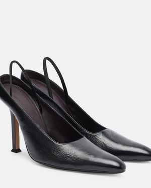 Calvin Klein Suki Leather Slingback Court Shoes - Black
