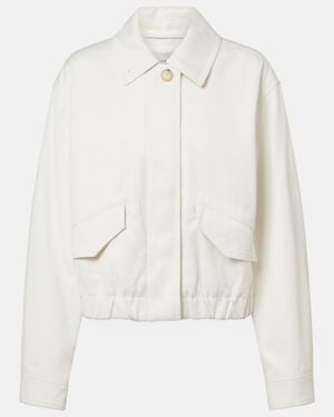 Vince Cotton Twill Blouson Jacket - White