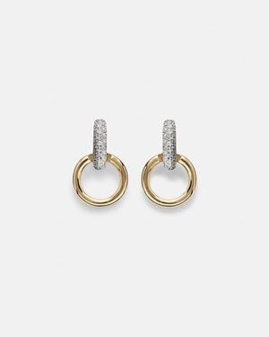 STONE AND STRAND Horsebit 14Kt Earrings With Diamonds - White